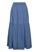 Sunset Skirt Knælang Nederdel Blue Lollys Laundry