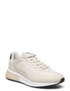 Leather Mixed Sneakers Low-top Sneakers Cream Mango