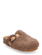 Sl Fae Oval Synt Fur Brown Shoes Mules & Slip-ins Flat Mules Brown Sch...