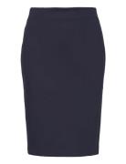 Pencil Skirt With Rome-Knit Opening Knælang Nederdel Navy Mango