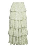 Jacquard Skirt Lang Nederdel Green By Ti Mo