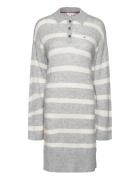 Soft Wool Polo Dress Knælang Kjole Grey Tommy Hilfiger