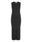 Mlemily Tess Sl Jrs Abk Dress 2F A. Knælang Kjole Black Mamalicious