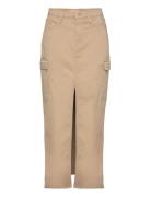 Front Split Twill Maxi Skirt Lang Nederdel Beige Calvin Klein Jeans
