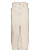 Front Split Maxi Denim Skirt Lang Nederdel Cream Calvin Klein Jeans