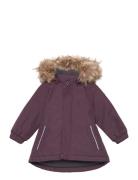 Parka W. Fake Fur Outerwear Shell Clothing Shell Jacket Purple Color K...