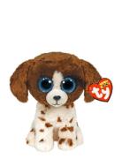 Muddles - Brown/White Dog Med Toys Soft Toys Stuffed Animals Multi/pat...