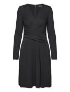 Jersey Long-Sleeve Dress Kort Kjole Black Lauren Ralph Lauren