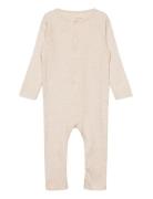 Romper Ls Rib Langærmet Body Beige Fixoni