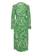 Slfsirine Ls Midi Wrap Dress B Knælang Kjole Green Selected Femme