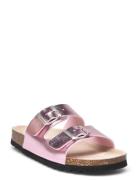 Biaolivia Sandal Metallic Flade Sandaler Pink Bianco