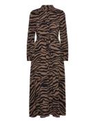 Vmshilah Naja Ls Long Shirt Dress Wvn Ga Knælang Kjole Brown Vero Moda