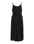 Vipricil Strap Button Dress Knælang Kjole Black Vila