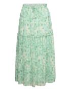 Recycled Chiffon Skirt Lang Nederdel Green Rosemunde
