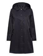 Hooded Cotton-Blend Balmacaan Coat Tynd Frakke Navy Lauren Ralph Laure...