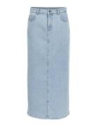 Objellen Mw Long Denim Skirt Noos Lang Nederdel Blue Object