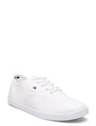 Canvas Lace Up Sneaker Low-top Sneakers White Tommy Hilfiger