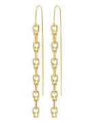 Live Recycled Chain Earrings Ørestickere Smykker Gold Pilgrim