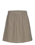 Linen Skirt Kort Nederdel Beige Rosemunde