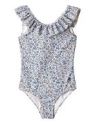 Swimsuit Marie-Louise Badedragt Badetøj Blue Wheat