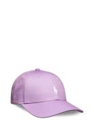 Embroidered Pony Twill Cap Accessories Headwear Caps Purple Ralph Laur...