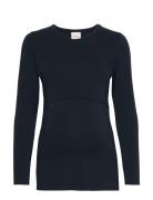 Classic Long-Sleeved Top Tops T-shirts & Tops Long-sleeved Navy Boob