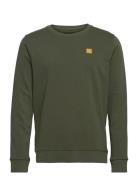 Basic Organic Crew Tops Sweatshirts & Hoodies Sweatshirts Khaki Green ...