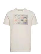 Clive Recycled Cotton Printed T-Shirt Tops T-Kortærmet Skjorte White K...
