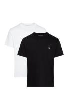 2 Pack Monologo T-Shirt Tops T-Kortærmet Skjorte White Calvin Klein Je...