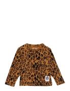 Basic Leopard Ls Tee Tencel™ Tops T-shirts Long-sleeved T-Skjorte Brow...