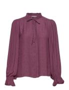 Emeykb Blouse Tops Blouses Long-sleeved Purple Karen By Simonsen