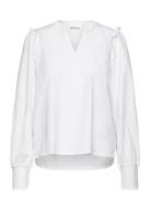 Heddikb Blouse Tops Blouses Long-sleeved White Karen By Simonsen