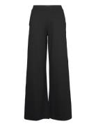 Leia Wide Pant Bottoms Trousers Wide Leg Black Residus