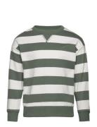 Striped Cotton-Blend Sweatshirt Tops Sweatshirts & Hoodies Sweatshirts...
