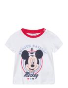 Short-Sleeved T-Shirt Tops T-Kortærmet Skjorte White Mickey Mouse