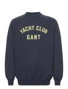 Yacht C-Neck Raglan Tops Sweatshirts & Hoodies Sweatshirts Navy GANT