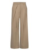 2Nd Almeida - Daily Satin Touch Bottoms Trousers Wide Leg Beige 2NDDAY