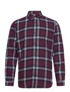 Jjplain Fall Check Shirt Ls Tops Shirts Casual Burgundy Jack & J S