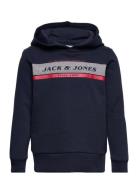 Jjalex Sweat Hood Jnr Tops Sweatshirts & Hoodies Hoodies Navy Jack & J...