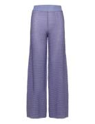 Metallic Knit Pants Bottoms Trousers Straight Leg Blue REMAIN Birger C...
