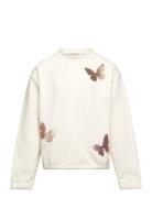 Sequin Artwork Sweatshirt Tops Sweatshirts & Hoodies Sweatshirts Cream...
