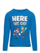 Nmmadonis Mario Ls Top Bfu Tops T-shirts Long-sleeved T-Skjorte Blue N...