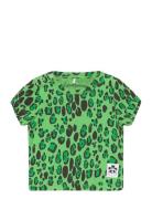 Leopard Ss Tee Tops T-Kortærmet Skjorte Green Mini Rodini