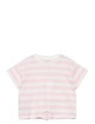 Knot Striped T-Shirt Tops T-Kortærmet Skjorte Pink Mango
