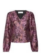 Slfpaula Pink Lavender Ls Top B Tops Blouses Long-sleeved Pink Selecte...