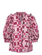 Women Blouses Woven 3/4 Sleeve Tops Blouses Long-sleeved Pink Esprit C...