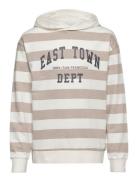 Striped Cotton-Blend Sweatshirt Tops Sweatshirts & Hoodies Hoodies Bei...