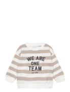 Striped Cotton-Blend Sweatshirt Tops T-shirts Long-sleeved T-Skjorte M...