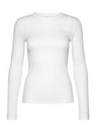 Cotton Rib Ls T-Shirt Tops T-shirts & Tops Long-sleeved White Calvin K...