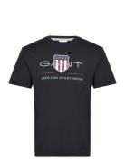 Reg Archive Shield Ss T-Shirt Tops T-Kortærmet Skjorte Black GANT